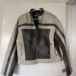 Superdown Faux Leather Bomber Jacket